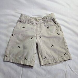 Vintage Gymboree Boys Kakhi shorts with embroidered airplanes